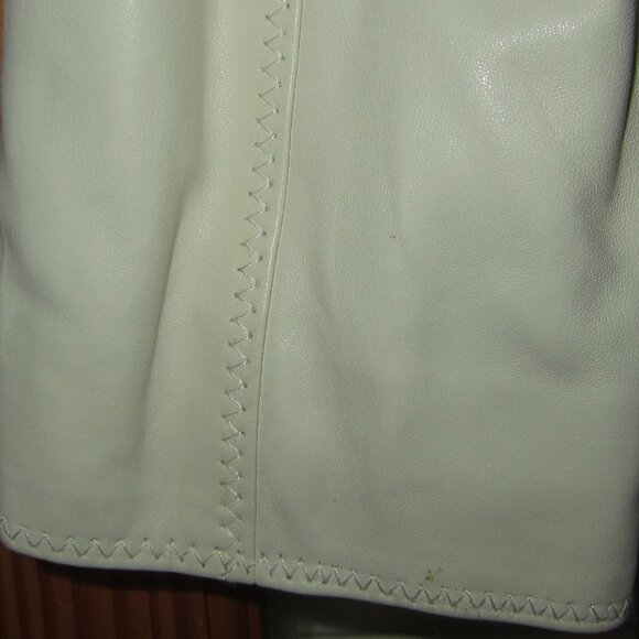 Per Se White Leather Blazer Jacket Women's 12 - Picture 12 of 12
